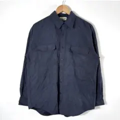 90s ヴィンテージ US古着 長袖 ワークシャツ ネイビー アメカジ