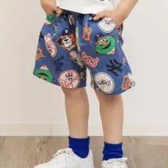 MLB　総柄ショーツ ハーフパンツ　ドジャース 野球 110cm