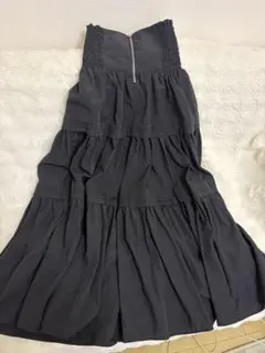 rienda ウエストシャーリングタックデザインフレアスカート