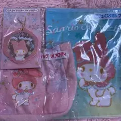 サンリオくじ　マイメロ　ミニバッグ　スライドミラー　フェイスタオル　セット