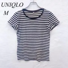 e5286 ユニクロ ボーダー柄 Tシャツ 半袖 レディース M 綿100%