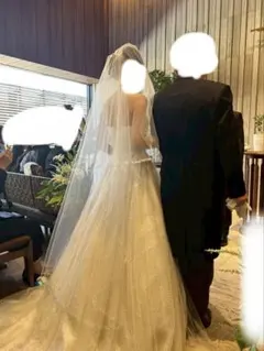 ロングウェディングベール 透明 チュール