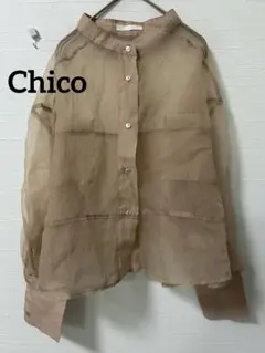k0419 Chico シアーブロッキングシャツ ベージュ
