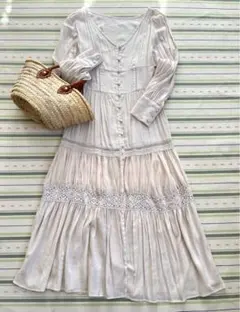 SALE✩.*˚ who’s who Chicoレース切り替え 前開きワンピース