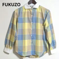FUKUZO フクゾー チェックシャツ ロゴ刺繍　ハマカラーのサムネイル