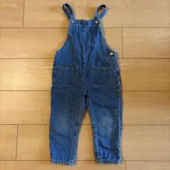 ZARA デニムオーバーオール 花柄裾