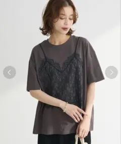 新品・未使用　Sugar spoon　レースプリント 半袖Tシャツ カットソーのサムネイル