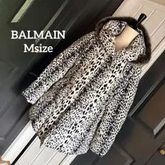 NO.7-214 美品BALMAIN レオパード　ダウンコート　アニマル柄　Mのサムネイル