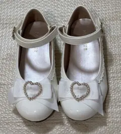 anyFAM フォーマルシューズ 19cm 白 リボン 入学式 発表会 結婚式