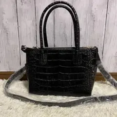 美品　ハンドバッグ　Cat in the closet 牛革　本革　クロコ型押し 2025年最新】Cat in the closet レディース ショルダーバッグの