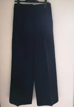 紺 ワイドパンツ センタークリース入り