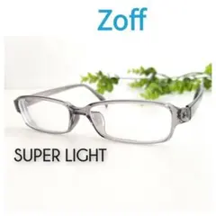 良品 Zoff ゾフ SUPER LIGHT グレー メガネ 眼鏡 スクエア