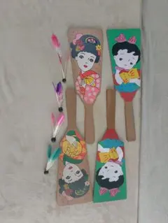 昔の羽子板４枚、２セット。のサムネイル