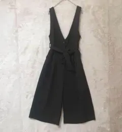 SPIGA♡サロペット ワイドパンツ ベルト付き ブラックのサムネイル