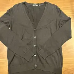 UNIQLO ブラックVネック カーディガン M