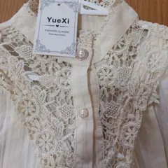 レース スタンドカラーブラウス