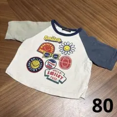 SMILEY FACE ラグランTシャツ 80cmのサムネイル