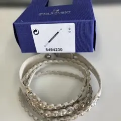SWAROVSKI 3連ラップブレス グレー36cm 箱付 - メルカリ