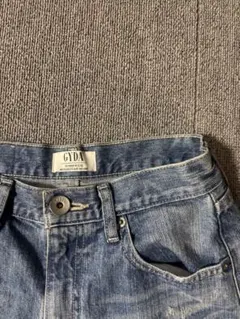 GYDA ダメージ加工 ショートパンツ ブルー