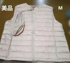 LAVIMORE ピンク 薄手　ナイロン　ダウン ベスト　M　美品