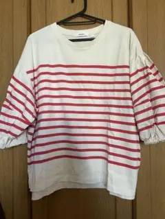 niko and ... ボーダー五分袖Tシャツ L
