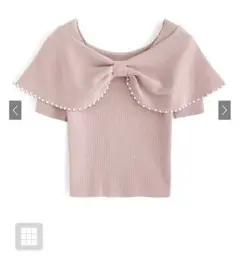 GRL dr672a パールリボンニットトップス