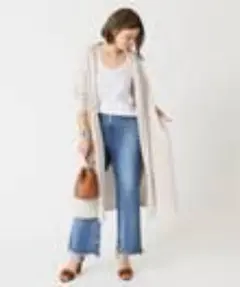 PARUコットンロングカーディガン ナチュラル