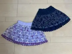 アナスイミニ　スカート 孔雀柄　刺繍　花柄　130