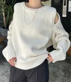 mystic ショルダースリットニット　レディース