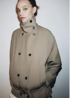 【新品】ZARA ZW COLLECTION ベルト付きフルイドジャケットXS