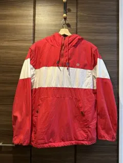 HUF ハーフジップ ナイロンジャケット レッド ホワイトのサムネイル