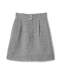 チェック柄ツイード台形ミニスカート