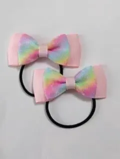 リボン型ヘアゴム2個セット