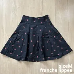 franche lippee いちご柄デニムフレアスカート サイズMのサムネイル