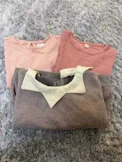 長袖カットソー 3点セット ピンク系