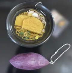 リアル食品 麺処シリーズ　きつねそば　ミニチュア焼き芋キーホルダー