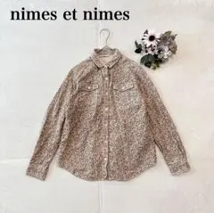 【ニームエニーム】 長袖シャツ（F）花柄 綿 シンプル カジュアル 胸ポケット