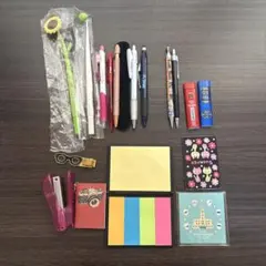 文房具　17点セット まとめ売り　ボールペン　シャーペン　替芯　メモ帳　ホチキス