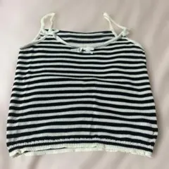 ストライプ ニットキャミソール バレエコア