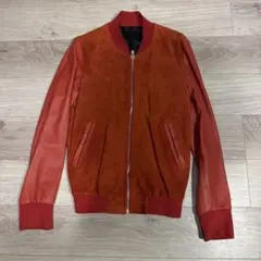ディーゼルブラックゴールド　レザージャケット　朱色　サイズ46