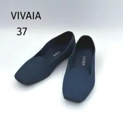 VIVAIA ビバイア　3Dニット　フラットパンプス　ネイビー　37/23.5