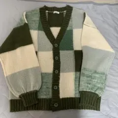 ONCILY チェック柄 ニットカーディガン