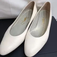 YVES SAINT LAURENT パンプス ホワイト - メルカリ