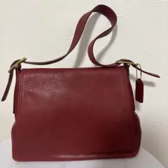 COACH コーチ レザー ショルダーバッグ レッド