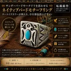 シルバー＆ターコイズカラーリング ホピ族 ネイティブ ハチドリ ヴィンテージのサムネイル