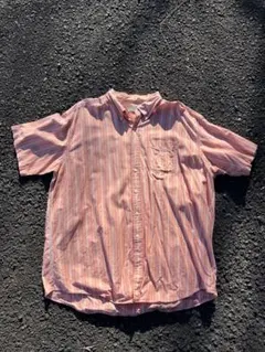 90s L.L.Bean 半袖シャツ XL オレンジ ストライプ 古着