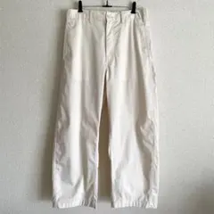【ほぼ未使用】GU チノバレルレッグパンツ 丈標準 オフホワイト Lサイズのサムネイル