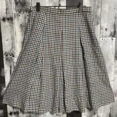 BURBERRY　バーバリー　チェック柄　スカート　膝丈　フレア　プリーツのサムネイル