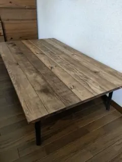 90×54×32 折り畳みローテーブル《カラー選択》無垢材　スチール脚