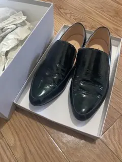 美品　ファビオルスコーニ　エナメルローファー 37ダークグリーン